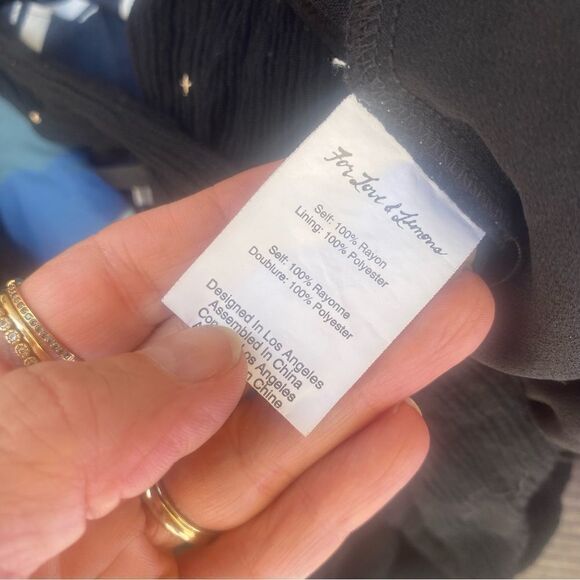 For Love & Lemons Crop Top Blouse Black Balloon Sleeves Gold Stars size small - Picture 8 of 11